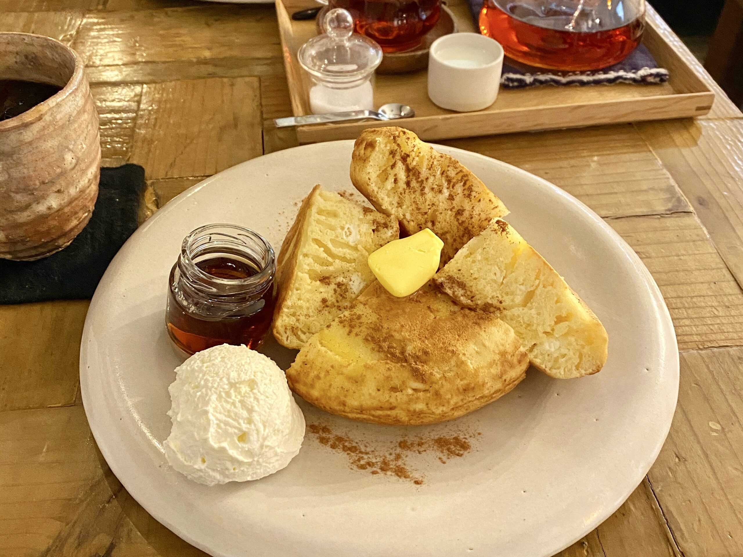草加のリノベーションカフェ　コンバーションのパンケーキ